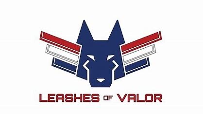 Leashes of Valor service dog nonprofit logo, partner of Valor Paving supporting post-9/11 veterans